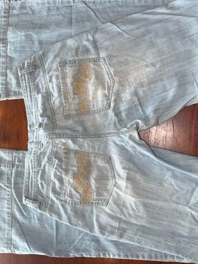 Mossimo Supply Co. Light Blue low Rise Flare Denim Jeans in Junior size 9